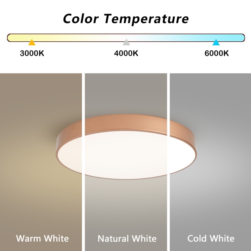 Brilagi - Ρυθμιζόμενο LED φωτιστικό οροφής POOL LED/60W/230V 3000-6000K Ø 50 cm μπρονζέ + τηλεχειριστήριο
