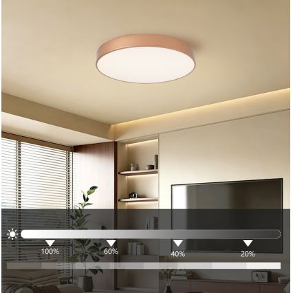 Brilagi - Ρυθμιζόμενο LED φωτιστικό οροφής POOL LED/60W/230V 3000-6000K Ø 50 cm μπρονζέ + τηλεχειριστήριο