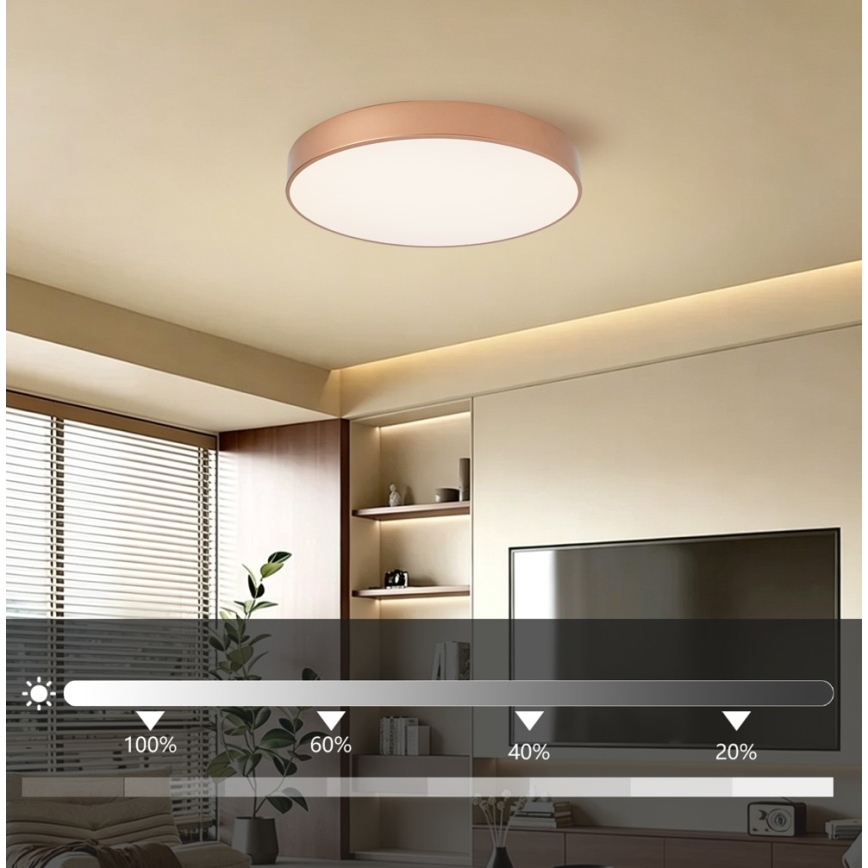 Brilagi - Ρυθμιζόμενο LED φωτιστικό οροφής POOL LED/60W/230V 3000-6000K Ø 50 cm μπρονζέ + τηλεχειριστήριο