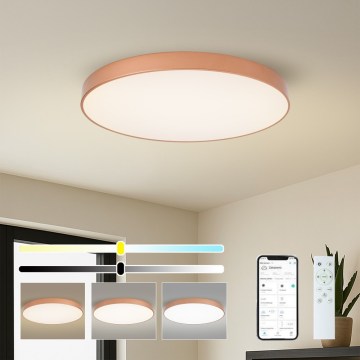 Brilagi - Ρυθμιζόμενο LED φωτιστικό οροφής POOL SMART LED/100W/230V 3000-6000K διάμ. 80 cm Wi-Fi Tuya μπρονζέ + τηλεχειριστήριο