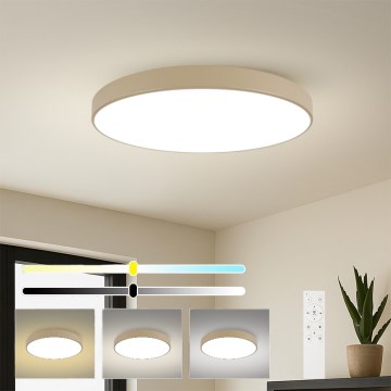 Brilagi - Ρυθμιζόμενο LED φωτιστικό οροφής POOL SMART LED/128W/230V 3000-6000K 100 cm μπεζ Wi-Fi Tuya + τηλεχειριστήριο