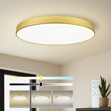 Brilagi - Ρυθμιζόμενο LED φωτιστικό οροφής POOL SMART LED/128W/230V 3000-6000K 100 cm χρυσό Wi-Fi Tuya + τηλεχειριστήριο