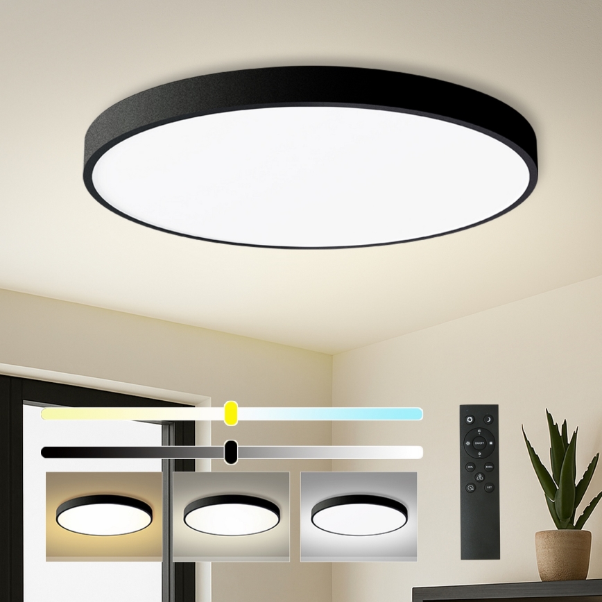 Brilagi - ρυθμιζόμενο LED φωτιστικό οροφής POOL SMART LED/128W/230V 3000-6000K διάμ. 100 cm Wi-Fi Tuya μαύρο + τηλεχειριστήριο