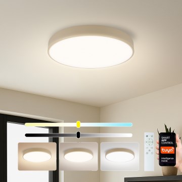 Brilagi - Ρυθμιζόμενο LED φωτιστικό οροφής POOL SMART LED/48W/230V 3000-6000K Ø 40 cm Wi-Fi Tuya μπεζ + τηλεχειριστήριο