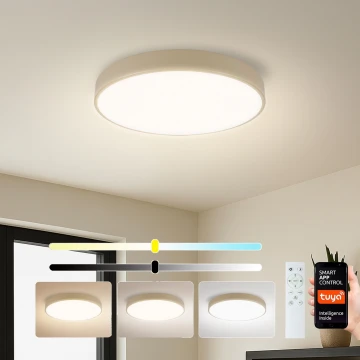 Brilagi - Ρυθμιζόμενο LED φωτιστικό οροφής POOL SMART LED/48W/230V 3000-6000K Ø 40 cm Wi-Fi Tuya μπεζ + τηλεχειριστήριο
