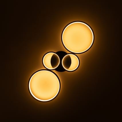 Brilagi - LED Ρυθμιζόμενο φωτιστικό οροφής RINGO LED/34W/230V 3000-6000K 28x78 cm μαύρο + τηλεχειριστήριο