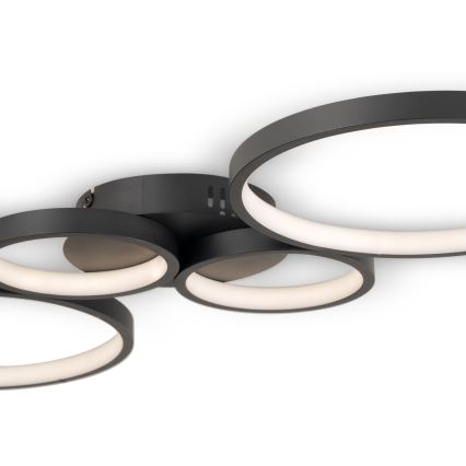 Brilagi - LED Ρυθμιζόμενο φωτιστικό οροφής RINGO LED/34W/230V 3000-6000K 28x78 cm μαύρο + τηλεχειριστήριο