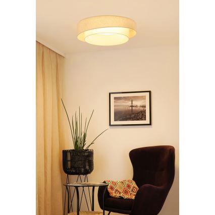 Brilagi - Ρυθμιζόμενο LED φωτιστικό οροφής SHINE LED/24W/230V διάμ. 60 cm 3000/4000/6500K σε κρεμ απόχρωση + τηλεχειριστήριο