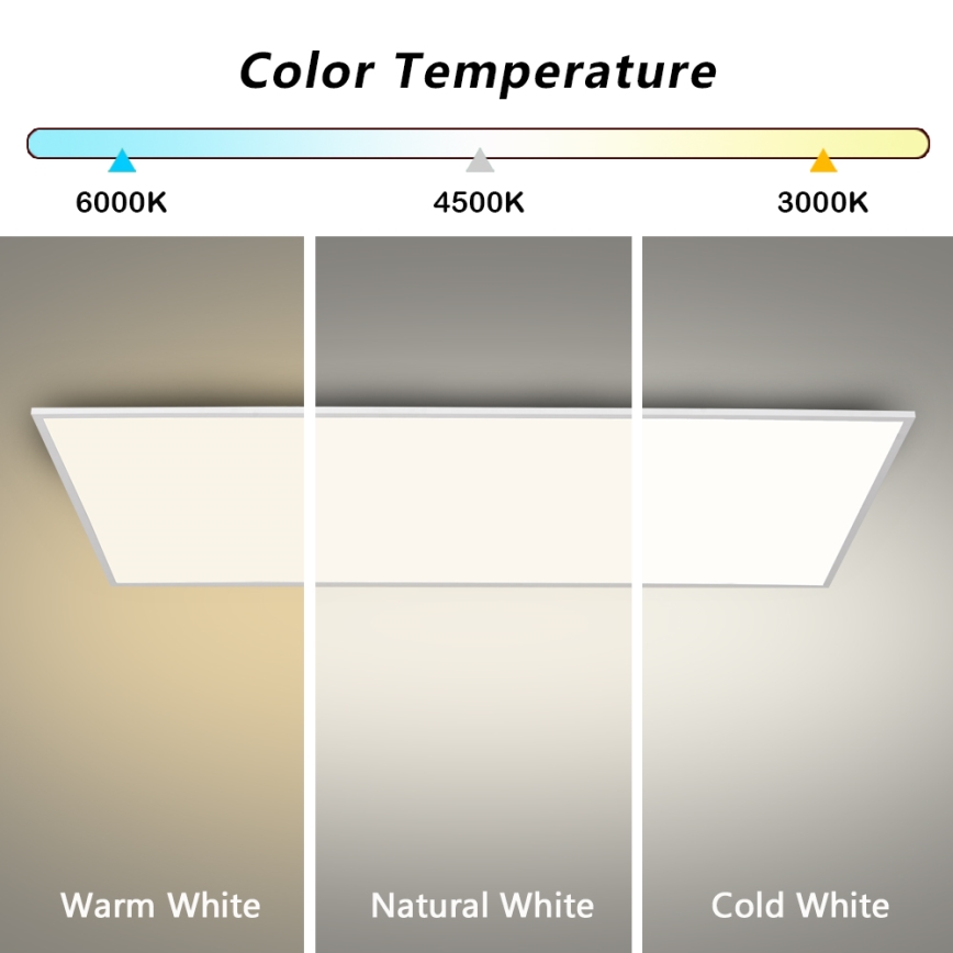 Brilagi - Ρυθμιζόμενο LED φωτιστικό οροφής SLIMFRAME LED/80W/230V 120x60 cm 3000-6000K λευκό + τηλεχειριστήριο