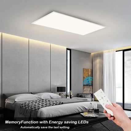 Brilagi - Ρυθμιζόμενο LED φωτιστικό οροφής SLIMFRAME LED/80W/230V 120x60 cm 3000-6000K λευκό + τηλεχειριστήριο
