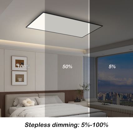 Brilagi - Ρυθμιζόμενο LED φωτιστικό οροφής SLIMFRAME LED/80W/230V 120x60 cm 3000-6000K μαύρο + τηλεχειριστήριο
