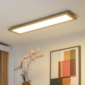 Brilagi - Ρυθμιζόμενο LED φωτιστικό οροφής SLIMFRAME WOOD LED/58W/230V 124x34 cm 3000-6000K καφέ + τηλεχειριστήριο