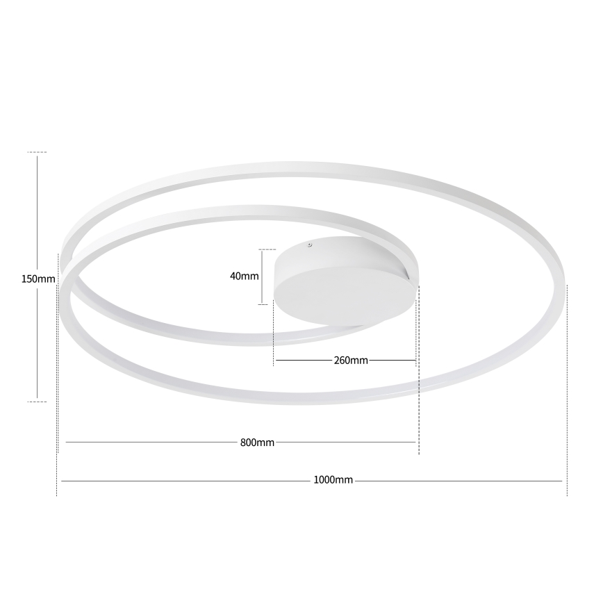 Brilagi - Ρυθμιζόμενο LED φωτιστικό οροφής TWISTER LED/105W/230V 3000-6000K διάμ. 100 cm λευκό + τηλεχειριστήριο