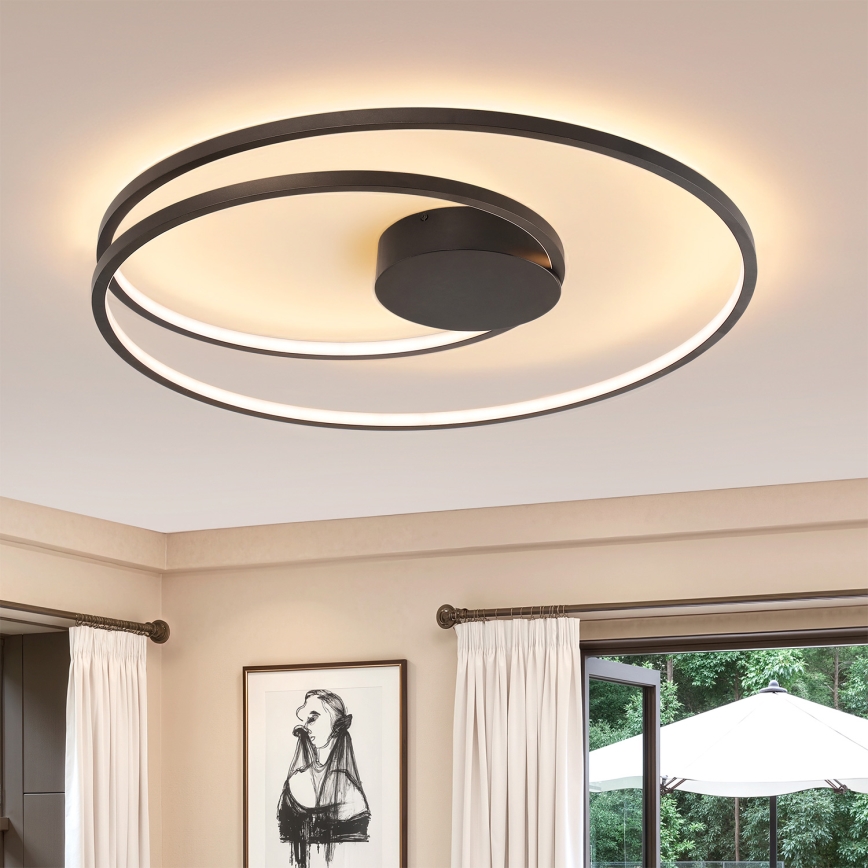 Brilagi - Ρυθμιζόμενο LED φωτιστικό οροφής TWISTER LED/105W/230V 3000-6000K διάμ. 100 cm μαύρο + τηλεχειριστήριο