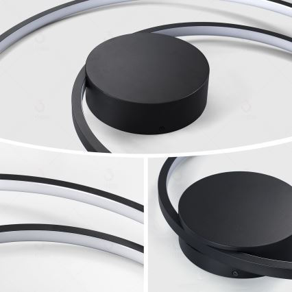 Brilagi - Ρυθμιζόμενο LED φωτιστικό οροφής TWISTER LED/105W/230V 3000-6000K διάμ. 100 cm μαύρο + τηλεχειριστήριο