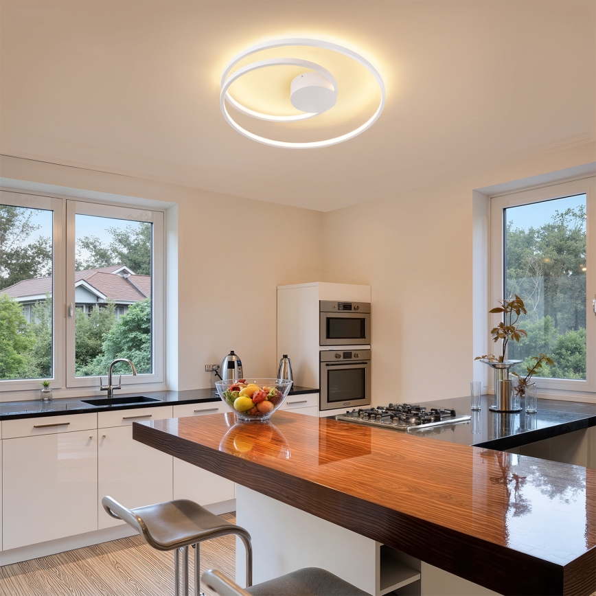 Brilagi - LED ρυθμιζόμενο φωτιστικό οροφής TWISTER LED/48W/230V 3000-6000K διάμ. 50 cm λευκό + τηλεχειριστήριο