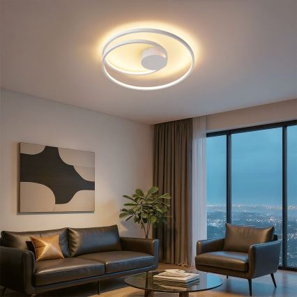 Brilagi - LED ρυθμιζόμενο φωτιστικό οροφής TWISTER LED/48W/230V 3000-6000K διάμ. 50 cm λευκό + τηλεχειριστήριο