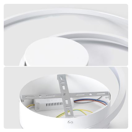 Brilagi - LED ρυθμιζόμενο φωτιστικό οροφής TWISTER LED/48W/230V 3000-6000K διάμ. 50 cm λευκό + τηλεχειριστήριο