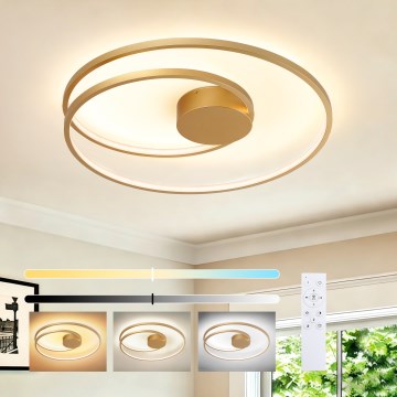 Brilagi - Ρυθμιζόμενο LED φωτιστικό οροφής TWISTER LED/75W/230V 3000-6000K διάμ. 70 εκ. χρυσό + τηλεχειριστήριο