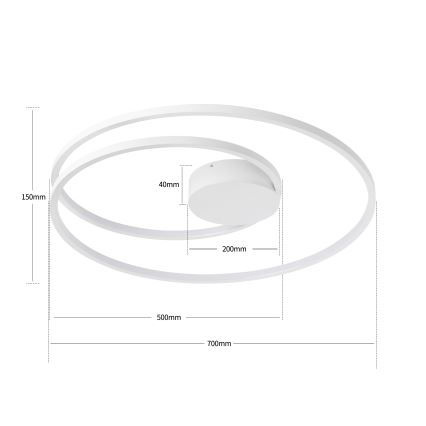 Brilagi - Ρυθμιζόμενο φωτιστικό οροφής LED TWISTER LED/75W/230V 3000-6000K διάμ. 70 cm λευκό + τηλεχειριστήριο