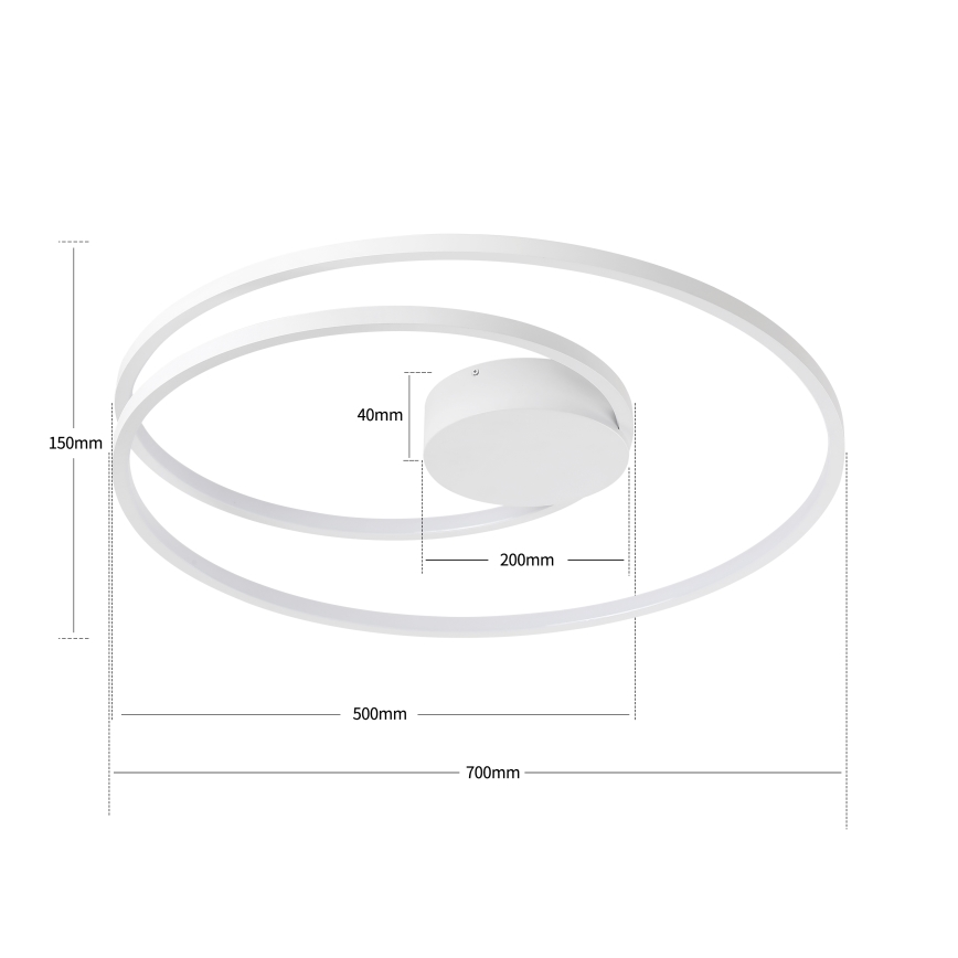 Brilagi - Ρυθμιζόμενο φωτιστικό οροφής LED TWISTER LED/75W/230V 3000-6000K διάμ. 70 cm λευκό + τηλεχειριστήριο