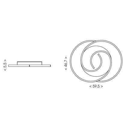 Brilagi - Ρυθμιζόμενο LED φωτιστικό οροφής VELO XL LED/83W/230V 3000-6500K 46,7x59,5 cm + τηλεχειριστήριο