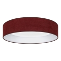 Brilagi - ρυθμιζόμενο LED φωτιστικό οροφής VELVET SMART VARI LED/24W/230V 3000-6500K διάμ. 45 cm μπορντό + τηλεχειριστήριο