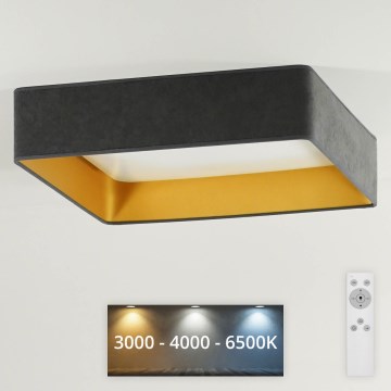 Brilagi - Ρυθμιζόμενο LED φωτιστικό οροφής VELVET SQUARE LED/24W/230V 43x43 cm 3000/4000/6500K + τηλεχειριστήριο γκρι