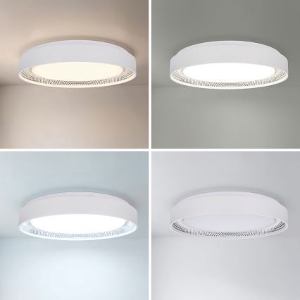 Brilagi - Ρυθμιζόμενο φωτιστικό οροφής LED WALDO LED/48W/230V 3000-6500K διάμ. 40 εκ. λευκό/ασημί + τηλεχειριστήριο