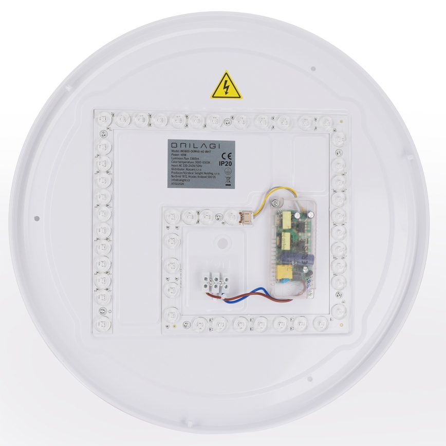 Brilagi - Ρυθμιζόμενο φωτιστικό οροφής LED WALDO LED/48W/230V 3000-6500K διάμ. 40 εκ. λευκό/ασημί + τηλεχειριστήριο