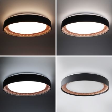 Brilagi - Ρυθμιζόμενο LED φωτιστικό οροφής WALDO LED/48W/230V 3000-6500K διάμετρος 40 cm μαύρο/χρυσό + τηλεχειριστήριο