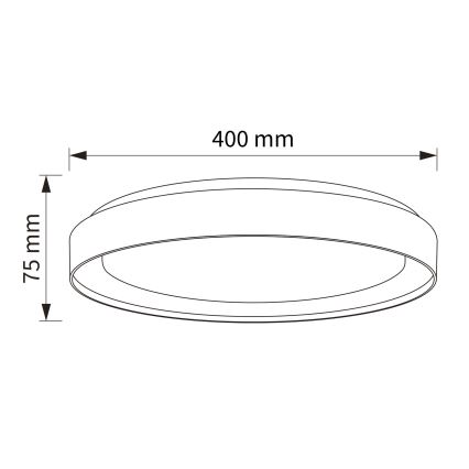 Brilagi - Ρυθμιζόμενο LED φωτιστικό οροφής WALDO LED/48W/230V 3000-6500K διάμετρος 40 cm μαύρο/χρυσό + τηλεχειριστήριο