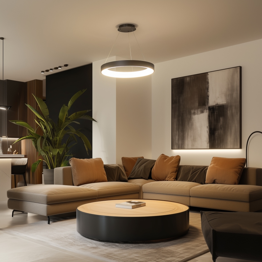 Brilagi - Ρυθμιζόμενος LED κρεμαστός πολυέλαιος σε καλώδιο FALCON II LED/99W/230V 3000-6500K Ø 60 cm μαύρο + τηλεχειριστήριο