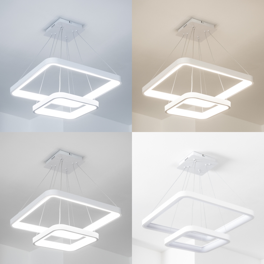 Brilagi - Ρυθμιζόμενο LED κρεμαστό φωτιστικό σε καλώδιο FALCON SLIM LED/78W/230V 3000-6500K 50x50 cm λευκό + τηλεχειριστήριο