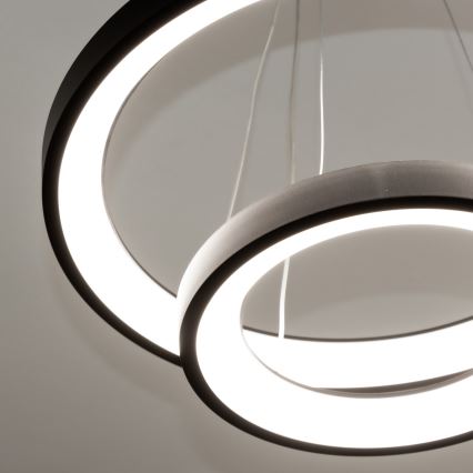 Brilagi - Ρυθμιζόμενο LED κρεμαστό φωτιστικό με σύρμα ανάρτησης FALCON SLIM LED/68W/230V 3000-6500K διάμ. 50 cm μαύρο + τηλεχειριστήριο