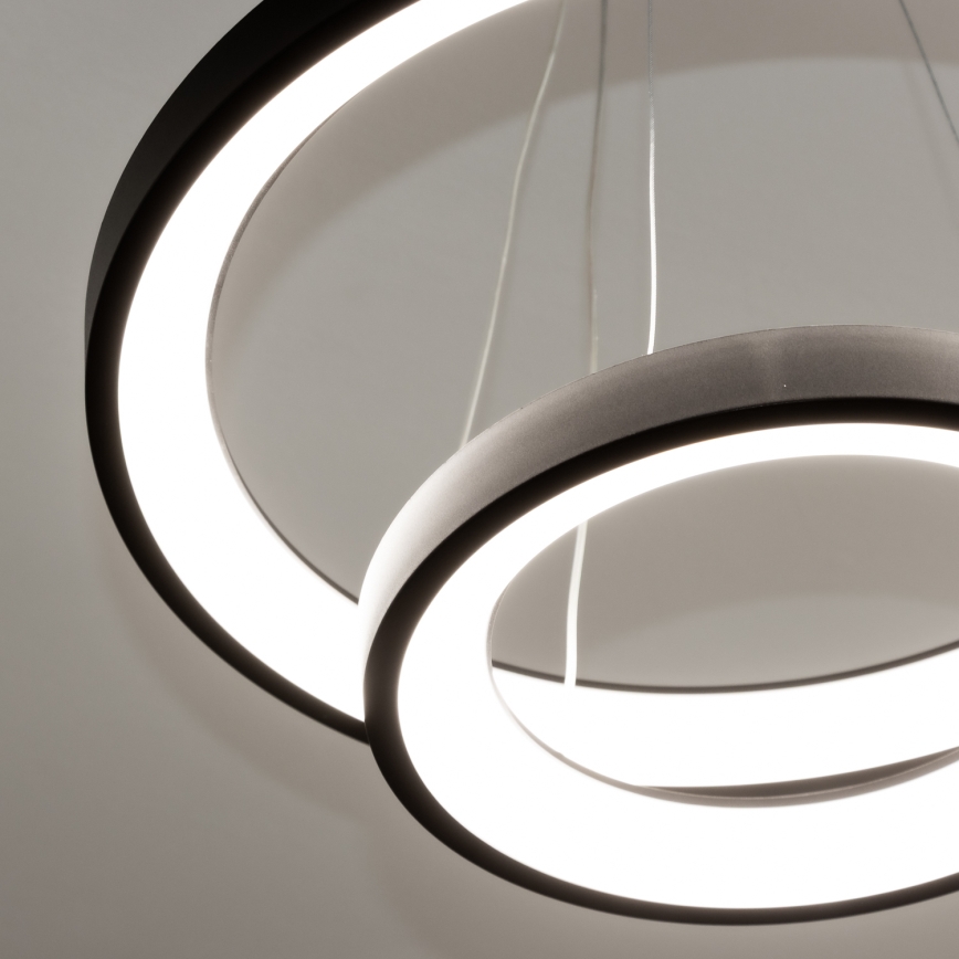 Brilagi - Ρυθμιζόμενο LED κρεμαστό φωτιστικό με σύρμα ανάρτησης FALCON SLIM LED/68W/230V 3000-6500K διάμ. 50 cm μαύρο + τηλεχειριστήριο