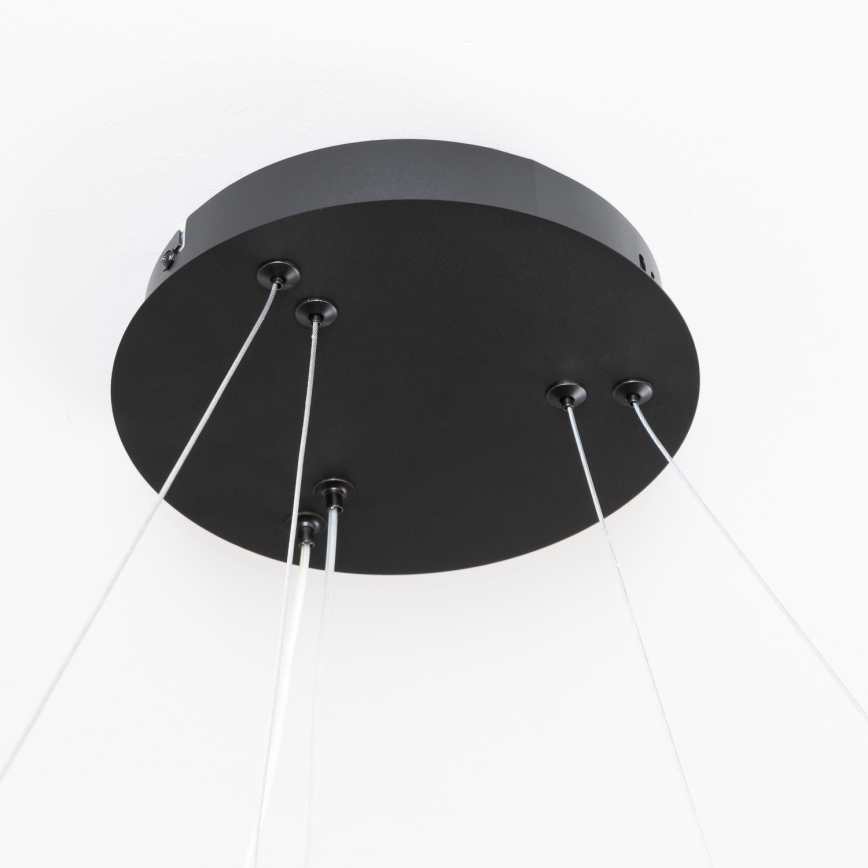 Brilagi - Ρυθμιζόμενο LED κρεμαστό φωτιστικό με σύρμα ανάρτησης FALCON SLIM LED/68W/230V 3000-6500K διάμ. 50 cm μαύρο + τηλεχειριστήριο