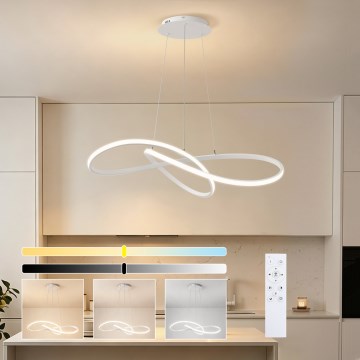 Brilagi - Ρυθμιζόμενο LED κρεμαστό φωτιστικό με καλώδιο INFINITY LED/80W/230V 3000-6000K 80x80 cm λευκό + τηλεχειριστήριο