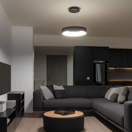 Brilagi - LED ρυθμιζόμενο κρεμαστό φωτιστικό με καλώδιο FALCON LED/40W/230V 3000-6500K διάμ. 45 cm μαύρο + τηλεχειριστήριο