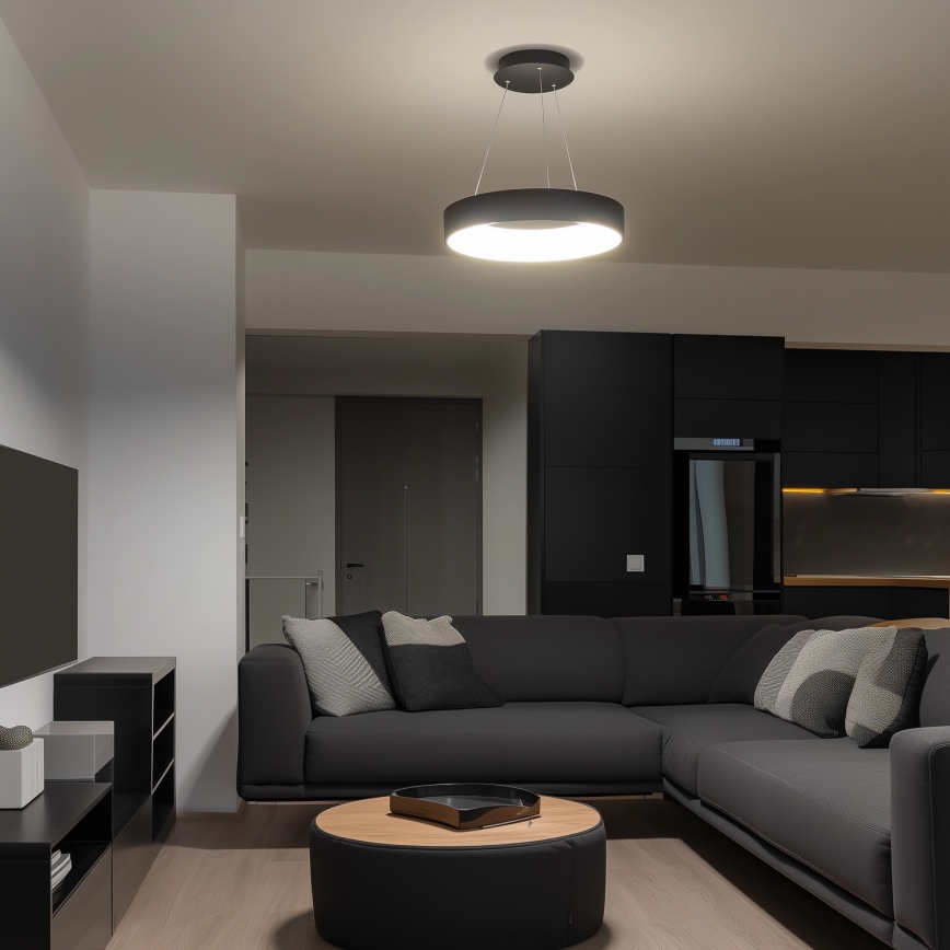 Brilagi - LED ρυθμιζόμενο κρεμαστό φωτιστικό με καλώδιο FALCON LED/40W/230V 3000-6500K διάμ. 45 cm μαύρο + τηλεχειριστήριο