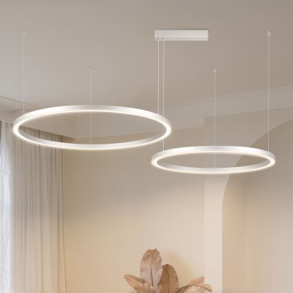 Brilagi - Ρυθμιζόμενος πολυέλαιος LED σε καλώδιο PORTOFINO LED/98W/230V 3000-6000K ασημί + τηλεχειριστήριο