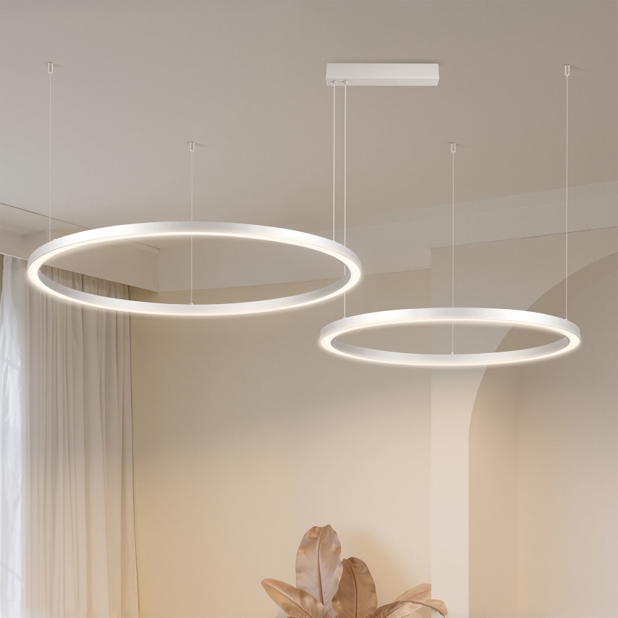 Brilagi - Ρυθμιζόμενος πολυέλαιος LED σε καλώδιο PORTOFINO LED/98W/230V 3000-6000K ασημί + τηλεχειριστήριο
