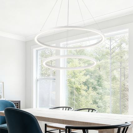 Brilagi - Ρυθμιζόμενο LED κρεμαστό φωτιστικό σε καλώδιο PORTOFINO LED/98W/230V 3000-6000K διάμ. 80 cm λευκό + τηλεχειριστήριο