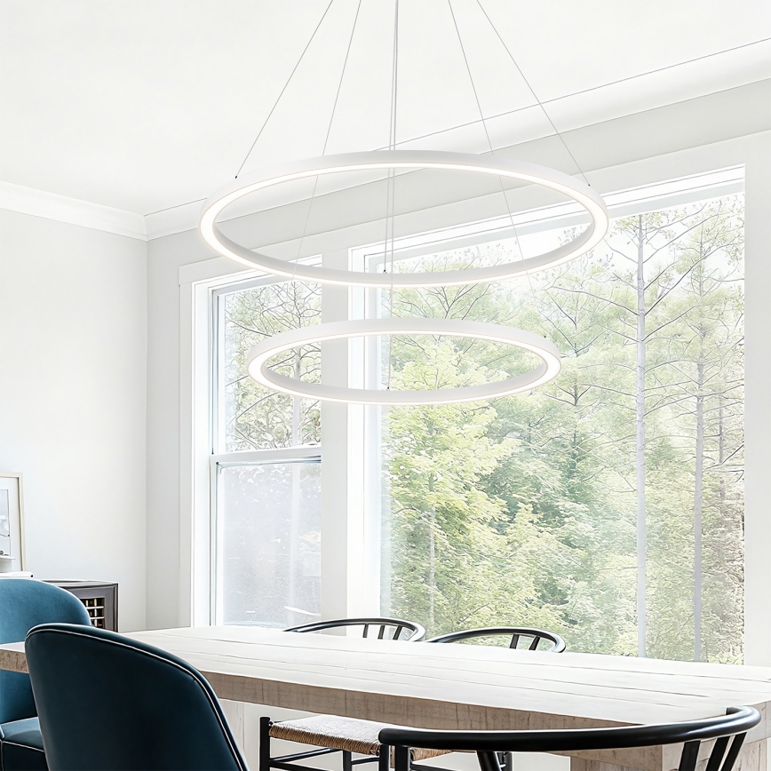 Brilagi - Ρυθμιζόμενο LED κρεμαστό φωτιστικό σε καλώδιο PORTOFINO LED/98W/230V 3000-6000K διάμ. 80 cm λευκό + τηλεχειριστήριο