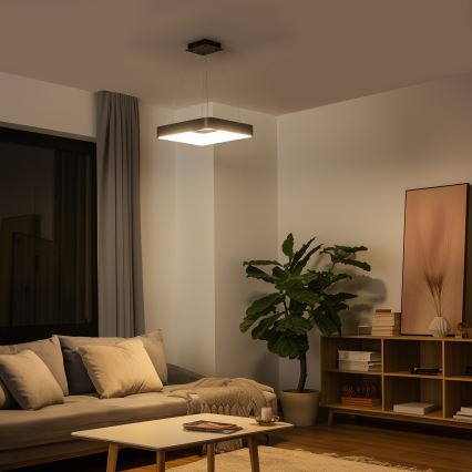 Brilagi - LED ρυθμιζόμενο κρεμαστό φωτιστικό με καλώδιο FALCON II LED/80W/230V 3000-6500K 40x40 cm μαύρο + τηλεχειριστήριο