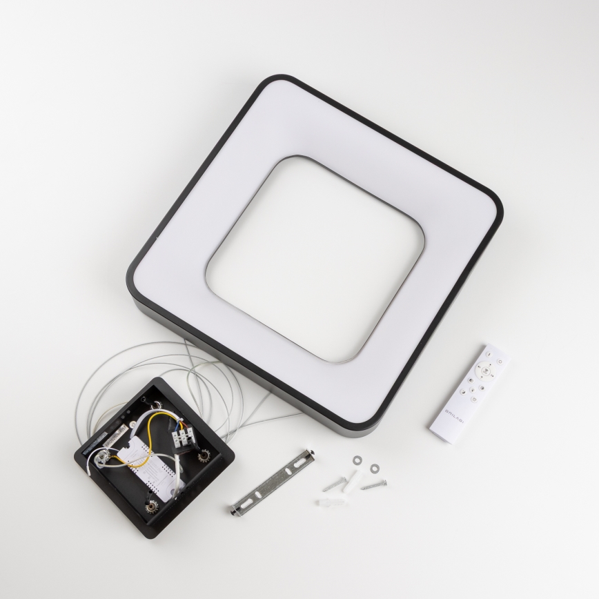 Brilagi - LED ρυθμιζόμενο κρεμαστό φωτιστικό με καλώδιο FALCON II LED/80W/230V 3000-6500K 40x40 cm μαύρο + τηλεχειριστήριο