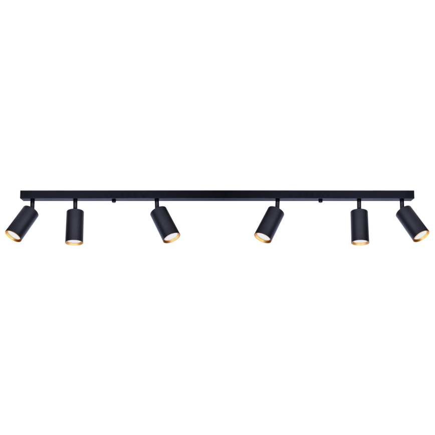 Brilagi - LED RGBW ρυθμιζόμενο φωτιστικό σποτ SELE 6xGU10/6,5W/230V 2700-6500K μαύρο/χρυσό