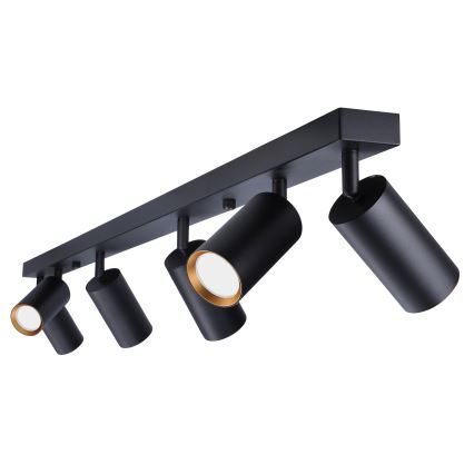 Brilagi - LED RGBW ρυθμιζόμενο φωτιστικό σποτ SELE 6xGU10/6,5W/230V 2700-6500K μαύρο/χρυσό