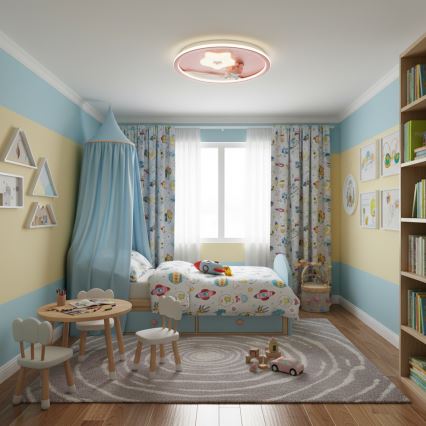 Brilagi - LED ρυθμιζόμενο παιδικό φωτιστικό οροφής BUNNY LED/83W/230V 3000-6000K διάμετρος 49 εκ. + τηλεχειριστήριο