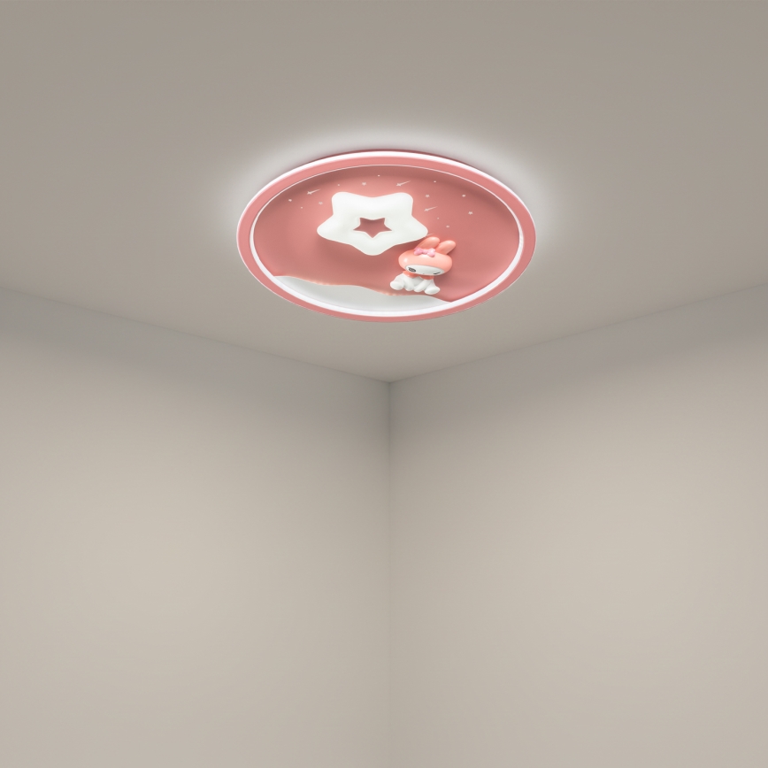 Brilagi - LED ρυθμιζόμενο παιδικό φωτιστικό οροφής BUNNY LED/83W/230V 3000-6000K διάμετρος 49 εκ. + τηλεχειριστήριο